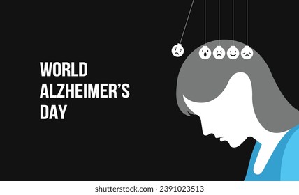 Welt-Alzheimer-Tag, psychische Gesundheit, 21. September, Unterstützung, Gedächtnisstörung, globales Bewusstsein, Symptome von Demenz, Gedächtnisverlust, Konzept, Leid, Demenz, Alzheimer, Krankheit