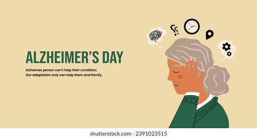 World Alzheimer's Day, Mental health, September 21, Support, Memory Disorder, Global Awareness, symptoms of dementia, memory loss, concept, suffering, dementia, Alzheimer, disease