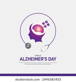 día mundial del alzheimer. mes mundial del alzheimer. día mundial del alzheimer 2024 Anuncio creativo, cartel, publicación en redes sociales, fondo, Plantilla, diseño de Vectores de postales, etc. 