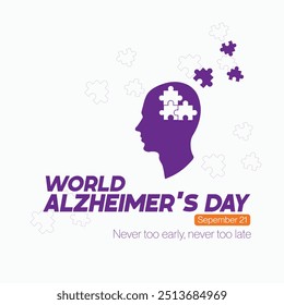 world alzheimer's Day. world alzheimer's month. world alzheimers Day 2024 Creative banner, poster, social media post, background, template, postcard vector