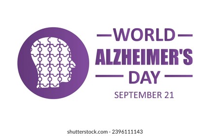 World Alzheimer's day observed each year on September 21, Vector illustration flat design on white background..eps