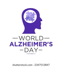 World alzheimer's day is observed every year in september 21. Vector template for banner, greeting card, poster with background. Vector illustration.