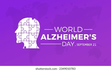 World alzheimer's day is observed every year in september 21. Vector template for banner, greeting card, poster with background. Vector illustration.