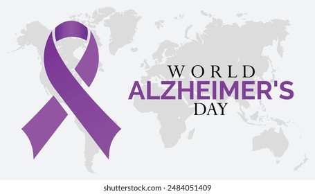 World alzheimer's day is observed every year on September. banner design template Vector illustration background design.