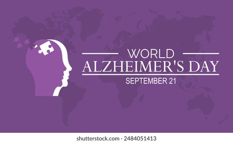 World alzheimer's day is observed every year on September. banner design template Vector illustration background design.