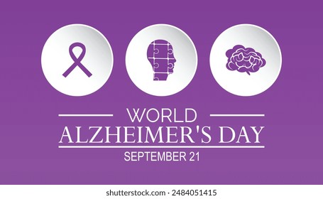 World alzheimer's day is observed every year on September. banner design template Vector illustration background design.