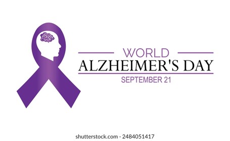 World alzheimer's day is observed every year on September. banner design template Vector illustration background design.