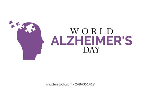 World alzheimer's day is observed every year on September. banner design template Vector illustration background design.