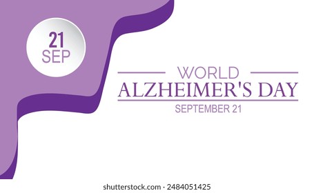 World alzheimer's day is observed every year on September. banner design template Vector illustration background design.