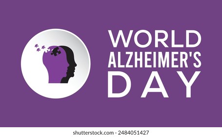 World alzheimer's day is observed every year on September. banner design template Vector illustration background design.