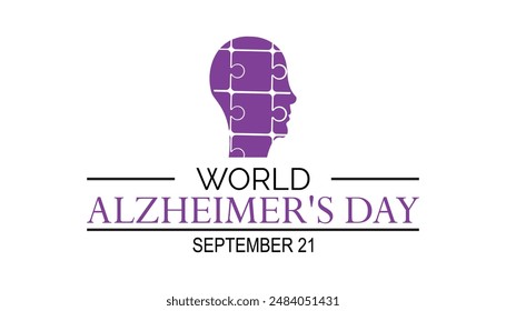 World alzheimer's day is observed every year on September. banner design template Vector illustration background design.