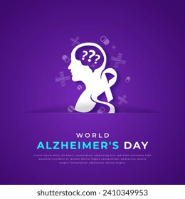 World Alzheimer's Day Paper cut style Vector Design Illustration for Background, Poster, Banner, Advertising, Greeting Card