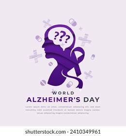 World Alzheimer's Day Paper cut style Vector Design Illustration for Background, Poster, Banner, Advertising, Greeting Card