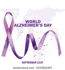 Diseño de cartel del Día Mundial del Alzheimer, cerebro con diseño de Vector de concepto de rompecabezas, fondo blanco, 21 de septiembre