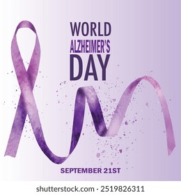 Diseño de cartel del Día Mundial del Alzheimer, cerebro con diseño de Vector de concepto de rompecabezas, fondo blanco, 21 de septiembre