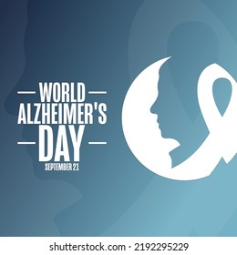 World Alzheimer's Day. September 21. Holiday concept. Template for background, banner, card, poster with text inscription. Vector EPS10 illustration