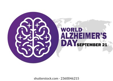  World Alzheimer's Day. September 21. Vector illustration. Suitable for greeting card, poster and banner