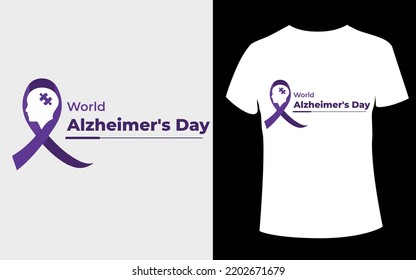 World Alzheimer's Day T-shrit Design with editable vector