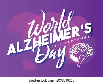 World Alzheimer's Day typography
with brain icon