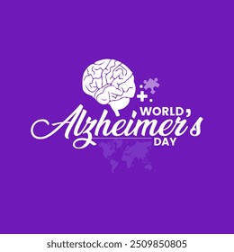 Campaña del Mes Mundial del Alzheimer para la enfermedad de Alzheimer y otras formas de demencia. Ilustración vectorial de diseño de la conciencia del Alzheimer y del cerebro, conciencia del linfoma de Hodgkin. Día Mundial del Lupus