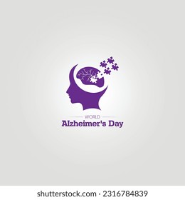 el mes del alzheimer mundial. día mundial del alzheimer. concepto creativo del día de alzheimer.