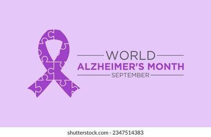 Der Weltalzheimer-Monat wird im September jedes Jahr beobachtet. Der September ist der weltweite Alzheimer-Monat. Vektorvorlage für Banner, Grußkarte, Poster mit Hintergrund. Vektorgrafik.