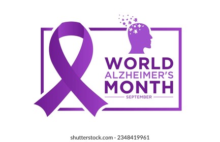 Der Weltalzheimer-Monat wird im September jedes Jahr beobachtet. Der September ist der weltweite Alzheimer-Monat. Vektorvorlage für Banner, Grußkarte, Poster mit Hintergrund. Vektorgrafik.