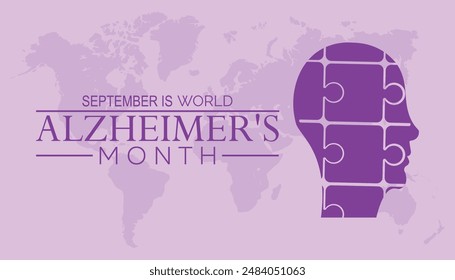 World Alzheimer's Month is observed every year on September. banner design template Vector illustration background design.