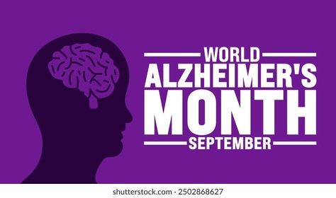 World Alzheimer's Month is observed every year in September. Holiday concept. Template for background, banner, card, poster, placard, design template with unique shapes with standard color.