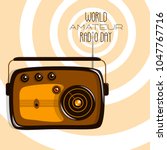 World Amateur Radio Day. Retro radio and radio waves
