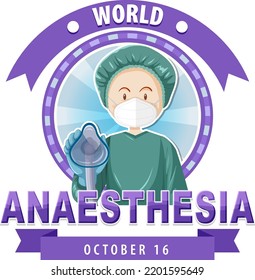 Ilustración de diseño del logotipo del Día Mundial de la Anestesia