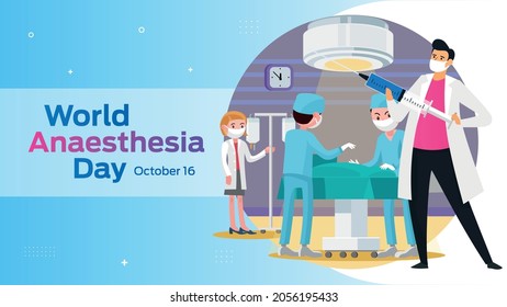 World Anaesthesia Day on october 16 business brochure flyer banner design horizontal template vector, cover presentation abstract, modern publication poster and flag-banner.
