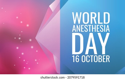 	World Anesthesia Day. Design suitable for greeting card poster and banner