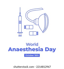 World Anesthesia Day Poster Template Background Illustration Medical Event October Celebration