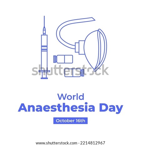 World Anesthesia Day Poster Template Background Illustration Medical Event October Celebration