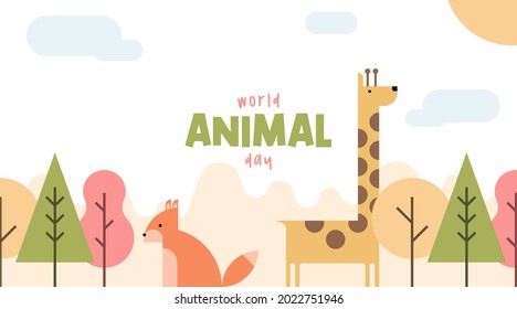 World animal day background illustration vector