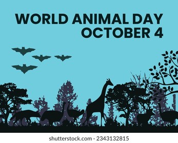 World animal day banner with wildlife background