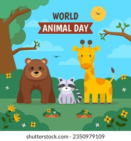 World Animal Day Celebration Poster with Square Layout