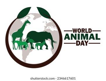 World Animal Day Concept. Vector Illustration Suitable for greeting card, poster and banner