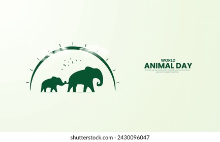 World Animal Day. Animal Day Creative Design for banner, poster, 3D Illustration