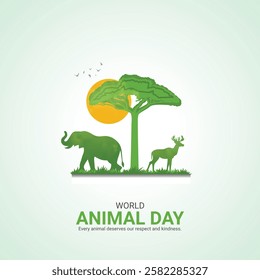 World Animal Day. Animal Day creative design for social media ads
