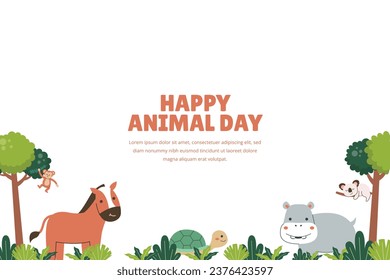 World Animal Day Frame Background