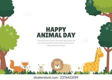 World Animal Day Frame Background