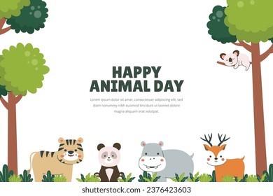 World Animal Day Frame Background