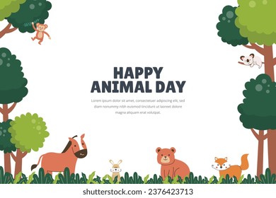 World Animal Day Frame Background