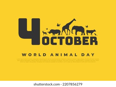 World animal day with group of animals background celebrated on october 4.