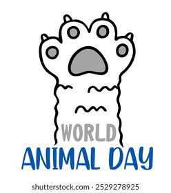 World Animal Day. International Animal Rights Day. Animal protection concept. For banner, Holiday, poster, card and background design. Vector illustration