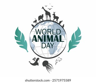 World Animal Day. October o4. Vector illustration. Holiday poster, banner, card, postcard, poster, background design.