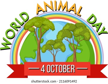 World Animal Day on 4 October banner illustration