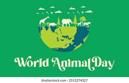 World Animal Day on 4 October design concept